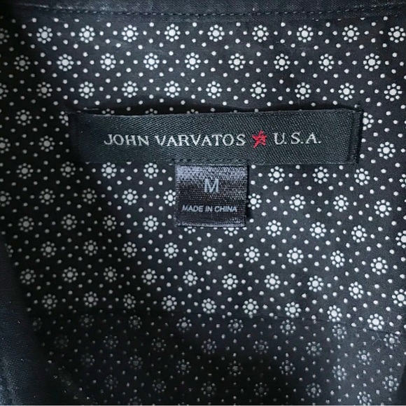 John Varvatos USA Cotton Button Up Long Sleeve Shirt Daisy Pattern Men’s Medium - Picture 4 of 12